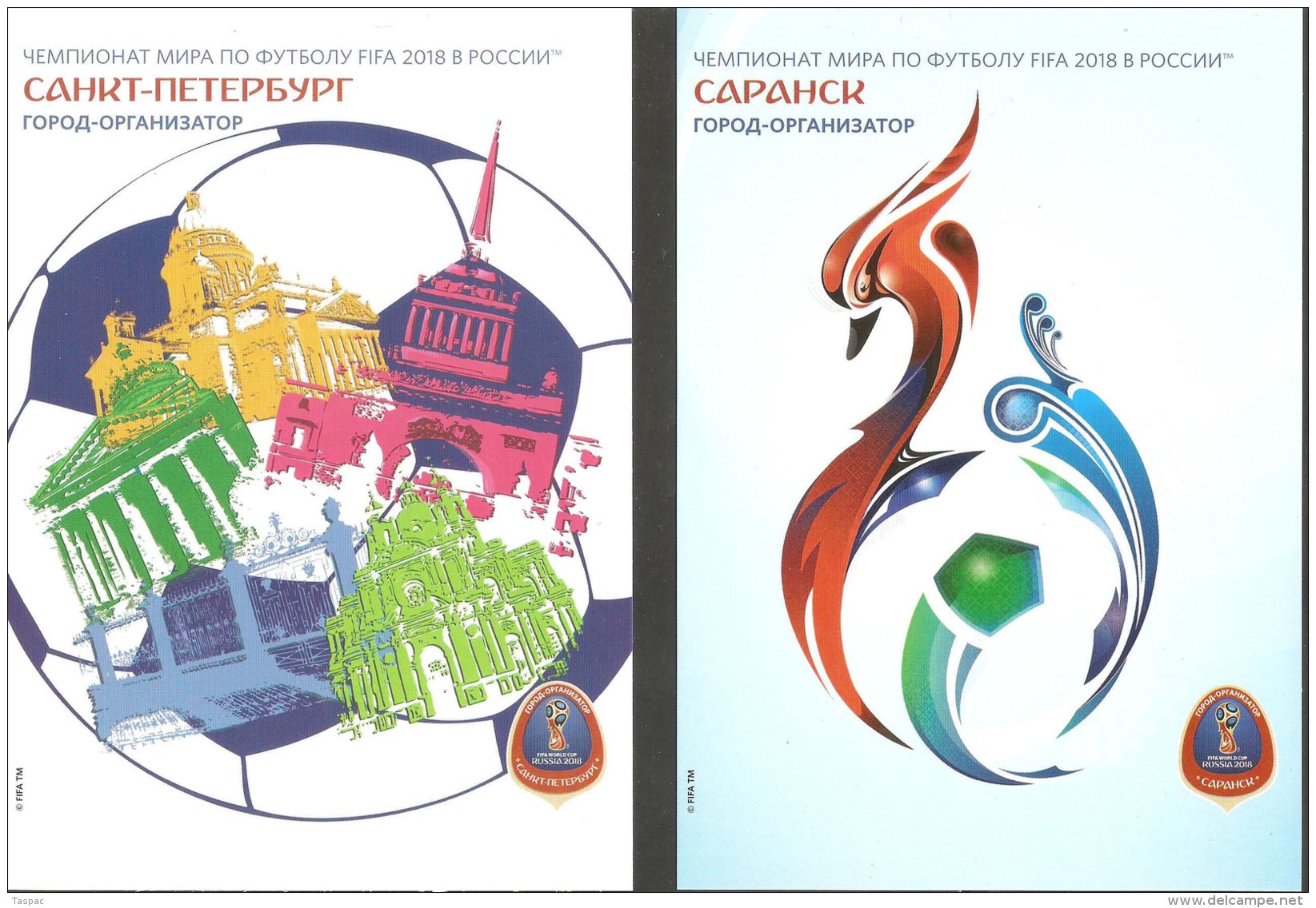 Russia 2015 # 332-342 Postal Stationery Postcards Unused - Set of 11 - World Cup Soccer Championship 2018 / Host Cities
