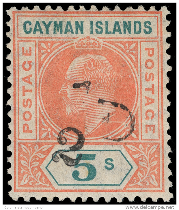 *        18 (18) 1907 &frac12;d On 5' Salmon And Green K Edward VII^ Surcharged SG Type 5, Only 1800 Surcharged,... - Iles Caïmans