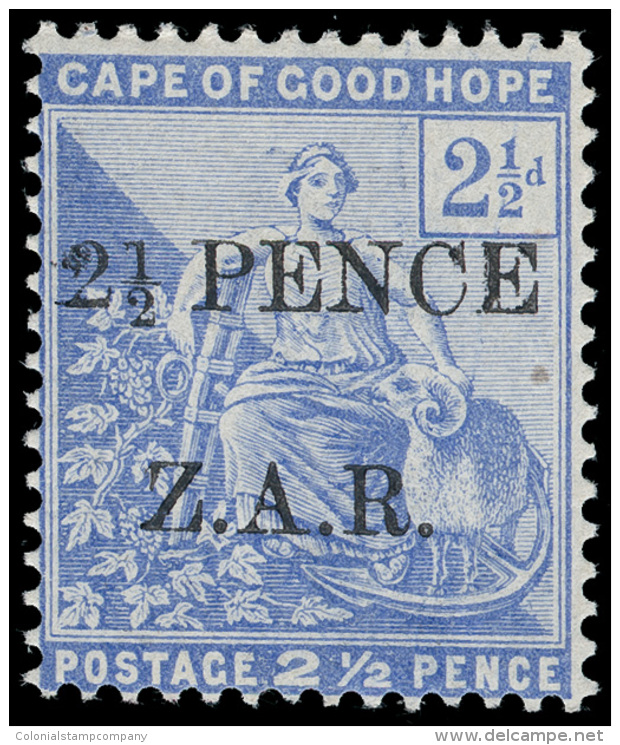 **       N4 (4) 1899 2&frac12;d On 2&frac12;d Blue Hope Overprinted "Z.A.R."^ (10mm High), Rare, Only 480 Printed,... - Cap De Bonne Espérance (1853-1904)
