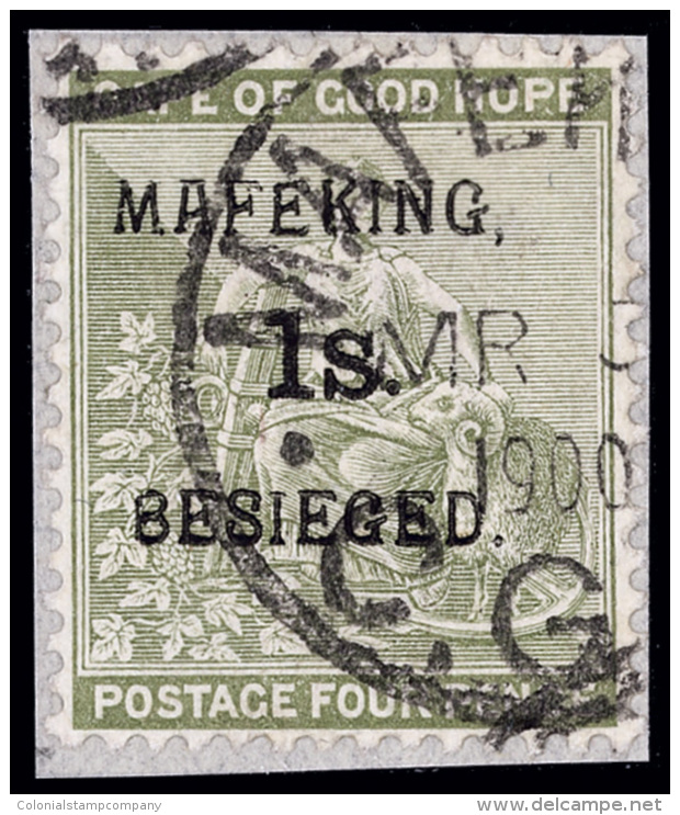 /\       166 (5) 1900 1' On 4d Sage-green Hope^ Surcharged And Overprinted "MAFEKING BESIEGED", Pos 2 Of The... - Cabo De Buena Esperanza (1853-1904)