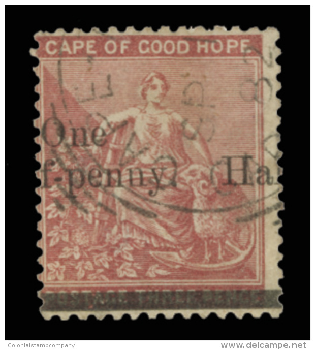 O        39 (46) 1882 &frac12;d On 3d Deep Claret Hope^, Wmkd CC, Perf 14, Surcharged "One Half-penny" SG Type 12... - Cap De Bonne Espérance (1853-1904)