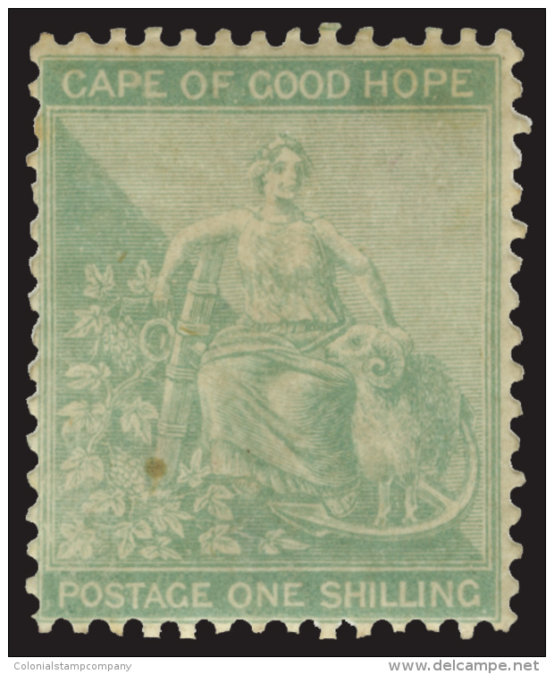 *        19a (26b) 1864 1' Blue-green Hope^, With Outer Frame-line, Wmkd CC, Perf 14, OG, LH, Fine Scott Retail... - Cap De Bonne Espérance (1853-1904)