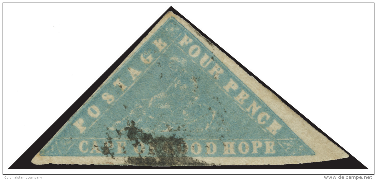 O        9a Var (14b) 1861 4d Pale Bright Blue Wood-block^ On Laid Paper, Imperf, Hugh To Clear Margins, Lightly... - Cabo De Buena Esperanza (1853-1904)