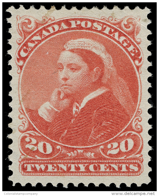 *        46 (115) 1893 20&cent; Vermilion Widowed Queen^, Perfectly Centered, Rich Color, OG,VLH, SUPERB... - Neufs
