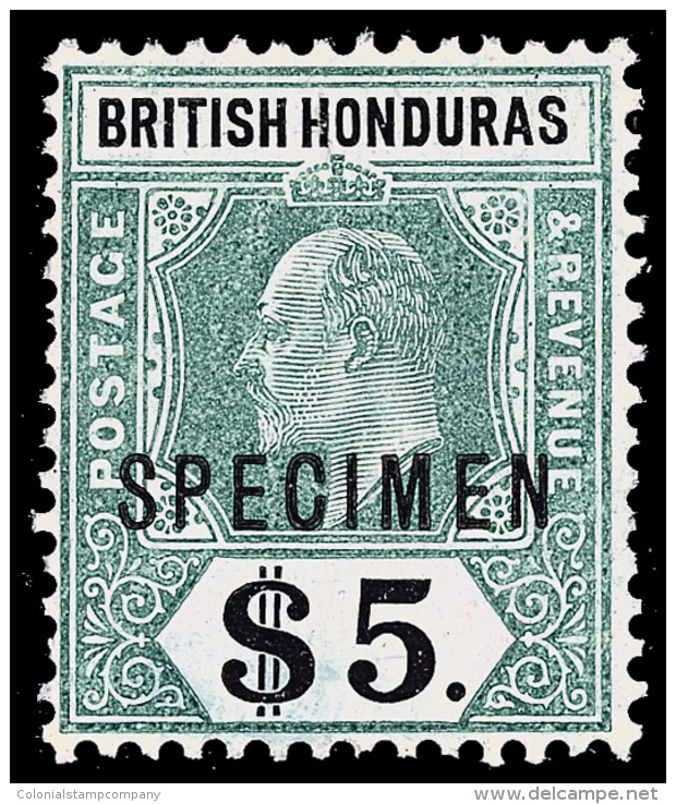 S        65-71 Var (87s-93s) 1904-07 10&cent;-$5 K Edward VII^, Wmkd MCA, Set Of 6 Overprinted "Specimen", OG,HR,... - Honduras