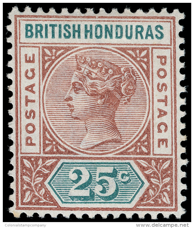 *        46 (61) 1898 25&cent; Red-brown And Green Q Victoria^, Wmkd CA, Perf 14, A Deceptively Scarce And... - Honduras
