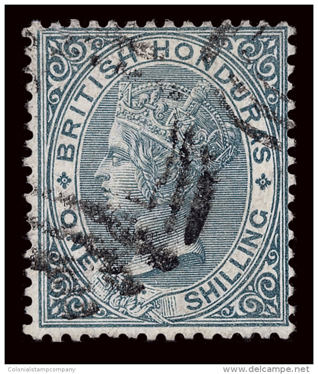 O        17 (22) 1887 1' Grey Q Victoria^, Wmkd CA, Perf 14, Only 1400 Printed, Bar Oval Cancel, Fine Scott Retail... - Honduras