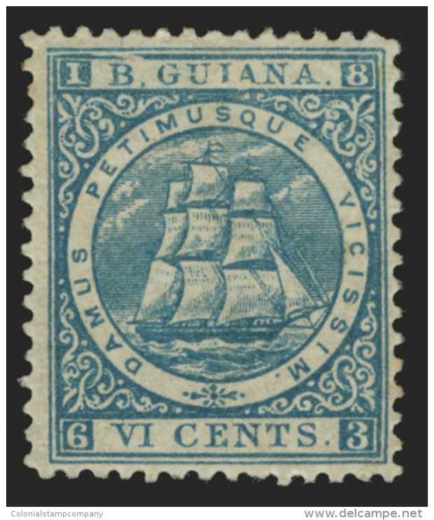 *        64c (71) 1863 6&cent; Deep Blue Seal Of The Colony^, Medium Paper, Perf 12&frac12;-13, OG, LH, XF... - Guyane Britannique (...-1966)