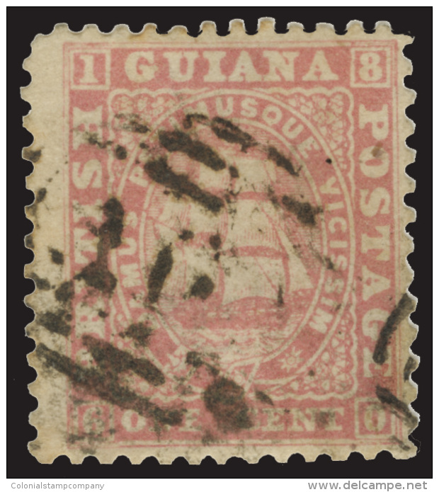 O        18 (29) 1860-63 1&cent; Pale Rose Seal Of The Colony^, Thick Paper, Perf 12, F-VF Scott Retail... - Brits-Guiana (...-1966)