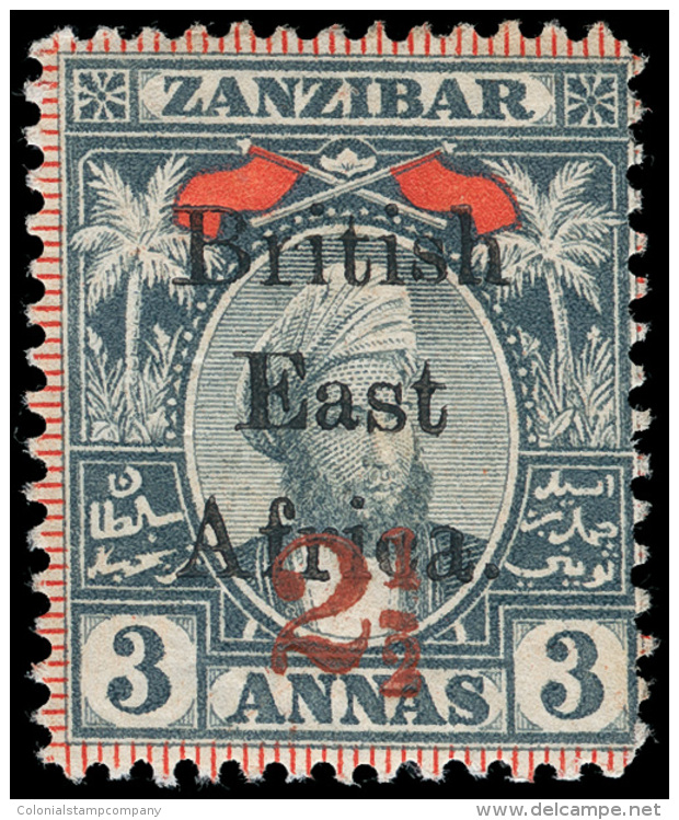 *        100 Var (91 Var) 1897 2&frac12; On 3a Grey And Red Sultan Of Zanzibar Surcharged SG Type 14 And... - Afrique Orientale Britannique