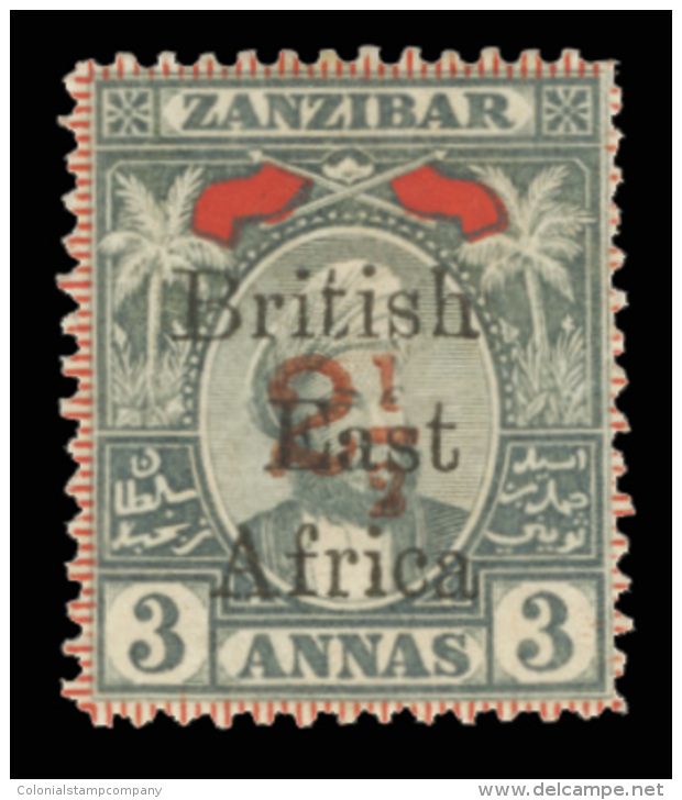*        99 (90) 1897 2&frac12; On 3a Grey And Red Sultan Of Zanzibar Surcharged SG Type 13 (Sc Type B) And... - Afrique Orientale Britannique