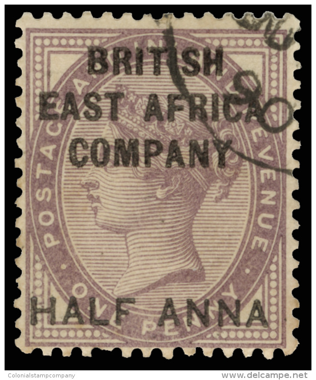 O        1 (1) 1890 &frac12;a On 1d Deep Purple Q Victoria^ Of Great Britain, Surcharged And Overprinted "BRITISH... - Afrique Orientale Britannique