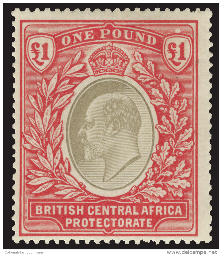 *        68 (66) 1903 &pound;1 Grey And Carmine K Edward VII^, Wmkd CC, Perf 14, OG, VLH, F-VF Scott Retail... - Autres & Non Classés