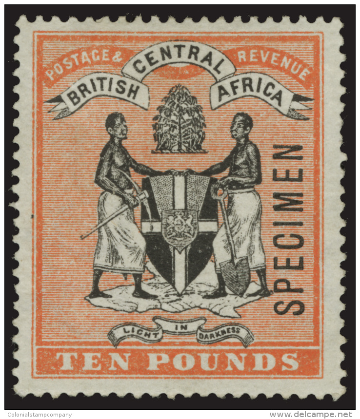 S        41 Var Listed (41s) 1896 &pound;10 Black And Orange Arms Of The Protectorate^, Wmkd CC, Perf 14,... - Autres & Non Classés