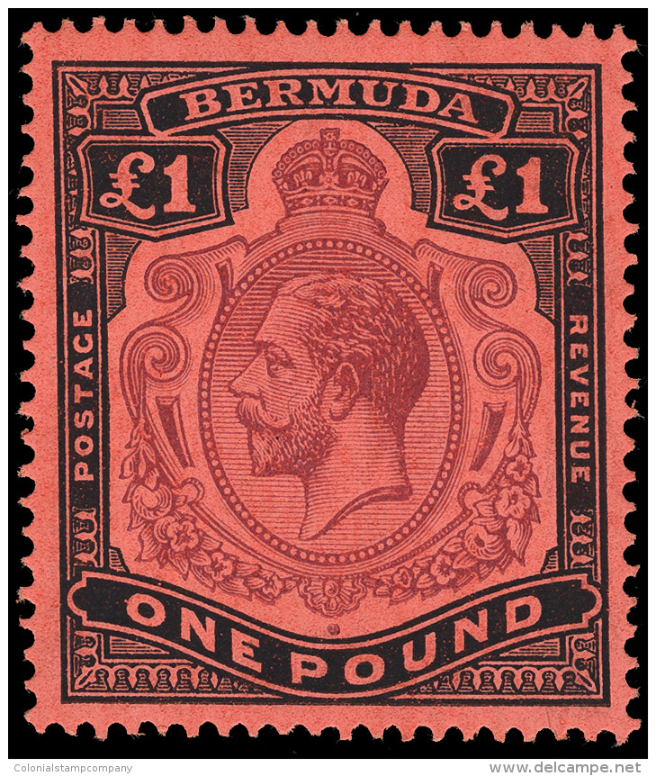 *        40-54 (44-55) 1910-25 &frac14;d-&pound;1 Caravel And K George V^ Keyplates, Wmkd MCA, Perf 14, Cplt (15),... - Bermudes