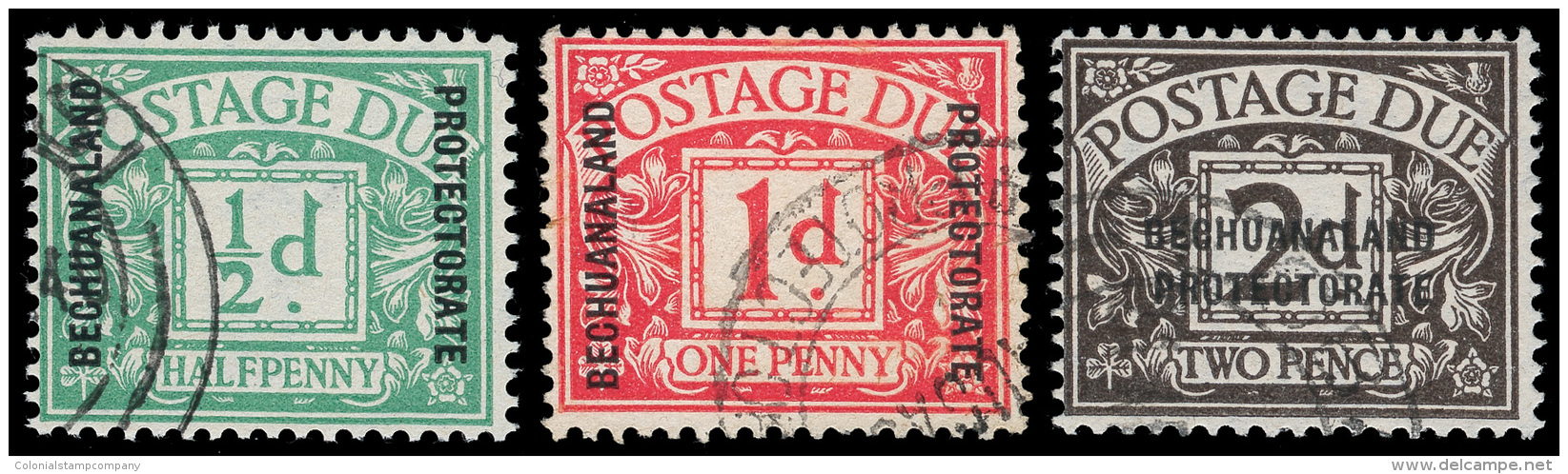 O        J1-3 (D1-3) 1926 &frac12;d-2d Postage Dues Of Great Britain^ Overprinted "Bechuanaland Protectorate",... - Andere & Zonder Classificatie