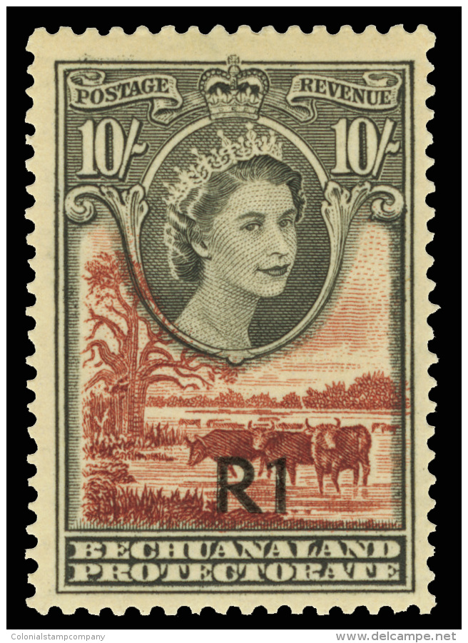 *        179b (167) 1961 1R On 10'  Q Elizabeth II Surcharged SG Type I^, Wmkd Script CA, Perf 13&frac12;x14,... - Autres & Non Classés