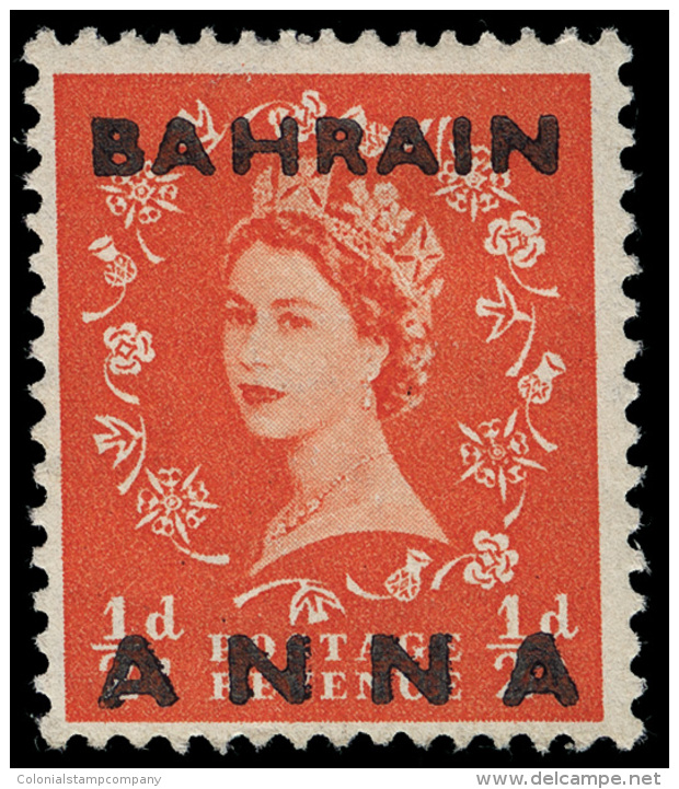 *        81a (80a) 1953 &frac12;a On &frac12;d Orange-red Q Elizabeth II^ Of Great Britain Surcharged SG Type 3,... - Bahrain (...-1965)