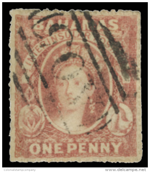 O        2 (4) 1861 1d Lake Q Victoria^, Unwmkd, Rough Perf 14 To 16, Perfectly Centered, Light "A 05" Cancel,... - Autres & Non Classés