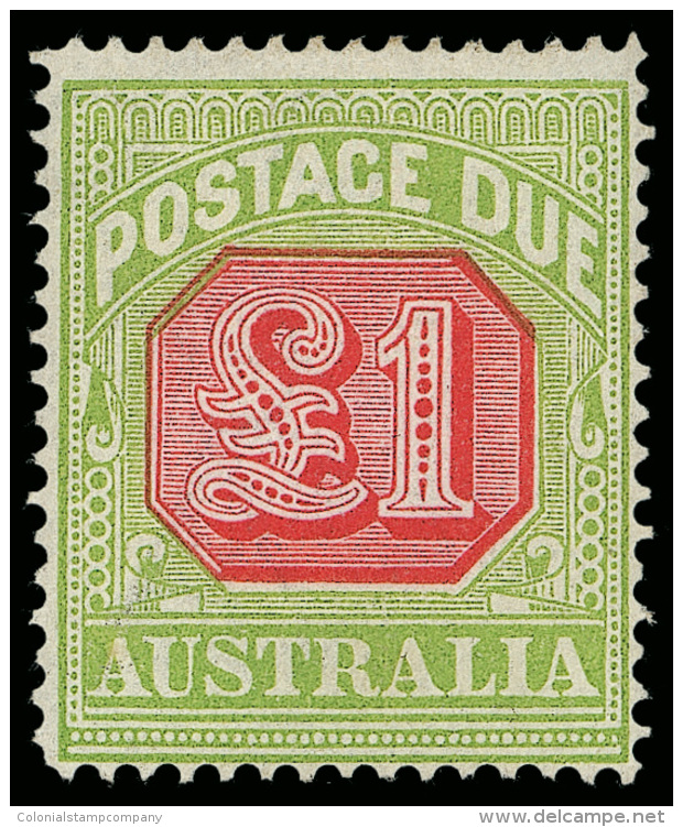 *        J49a (D87) 1921 &pound;1 Scarlet And Pale Yellow-green Postage Due^, Wmkd Multiple Large Crown Over... - Port Dû (Taxe)