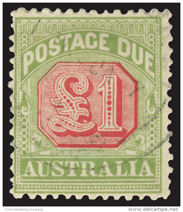 O        J39-49 (D63-73) 1909-10&frac12;d-&pound;1 Rosine And Yellow-green Postage Dues^, Wmkd Large Crown Over... - Port Dû (Taxe)