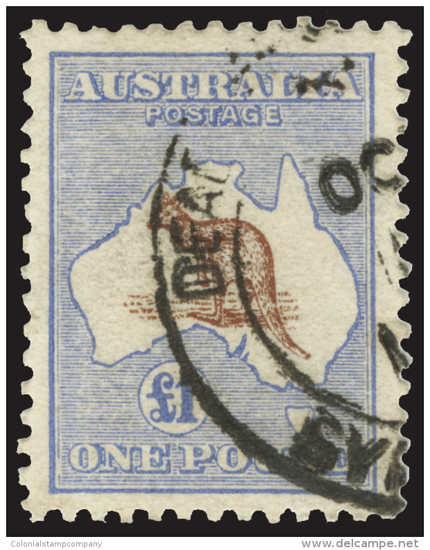 O        14 (15) 1913 &pound;1 Brown And Ultramarine Kangaroo^, Die II, Wmkd Wide Crown And Wide A, Perf 12,... - Oblitérés