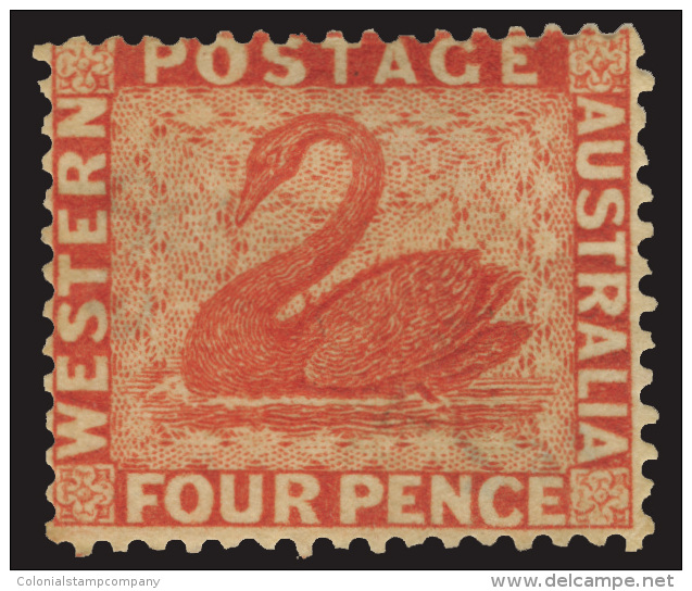 *        25B (40) 1861 4d Vermilion Swan^, Wmkd Swan (sideways), Perf 14 At Somerset House, Scarce And Seldom Seen,... - Neufs