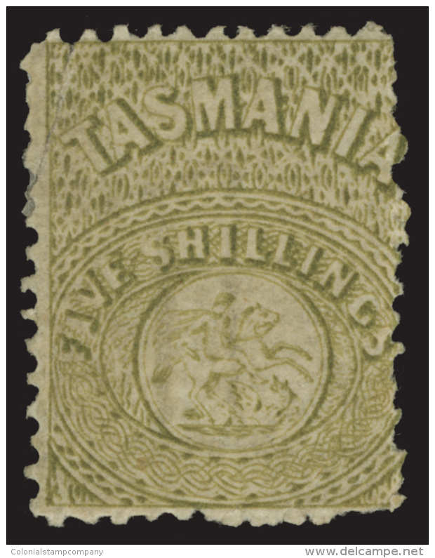 *        AR12 (F15) 1863-80 5' Sage-green St. George And The Dragon^, Wmkd Double-lined 1, Perf 12, OG, LH, F-VF... - Neufs