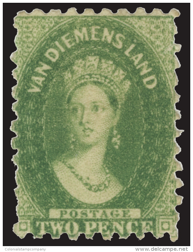 *        24 (60) 1864-69 2d Yellow-green Q Victoria^ Wmkd Double-lined "2", Perf 10, Exceptionally Well Centered,... - Neufs