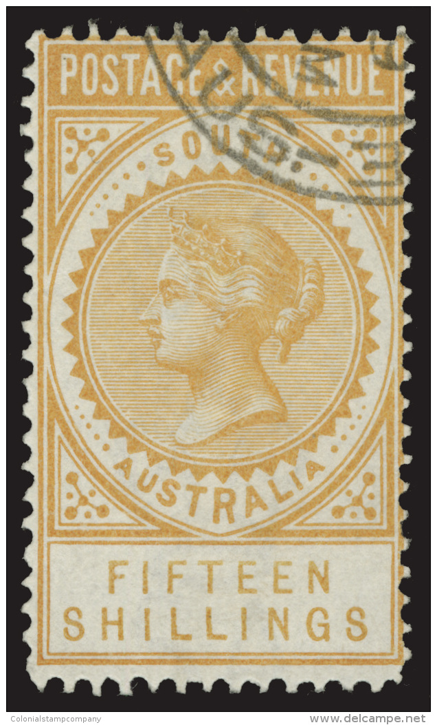 O        84 (198a) 1886 15' Brownish Yellow Q Victoria^ Inscribed "Postage &amp; Revenue", Wmkd Crown Over SA, Perf... - Oblitérés