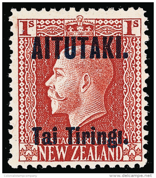 *        18e (14ad) 1917 1' Vermilion K George V^ Of New Zealand Overprinted, ERROR - "Tiringi" Without Dot On... - Aitutaki
