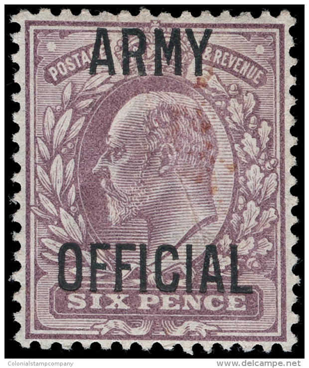 *        O62 (O52) 1903 6d Pale Dull Purple K Edward VII Overprinted ARMY OFFICIAL^ SG Type O6, Quite Scarce, Very... - Service