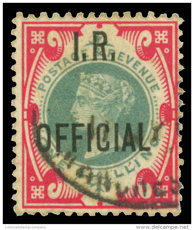O        O18 (O19) 1901 1' Green And Carmine Q Victoria Overprinted I.R. OFFICIAL^, Wmkd Imperial Crown, Only 2400... - Service