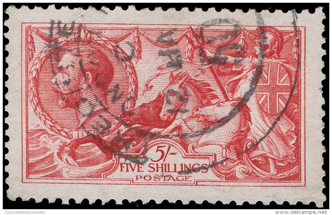 O        174 (401) 1913 5' Rose-carmine K George V Sea Horses^, Waterlow Printing, Wmkd "GvR" Single Cypher, Perf... - Oblitérés