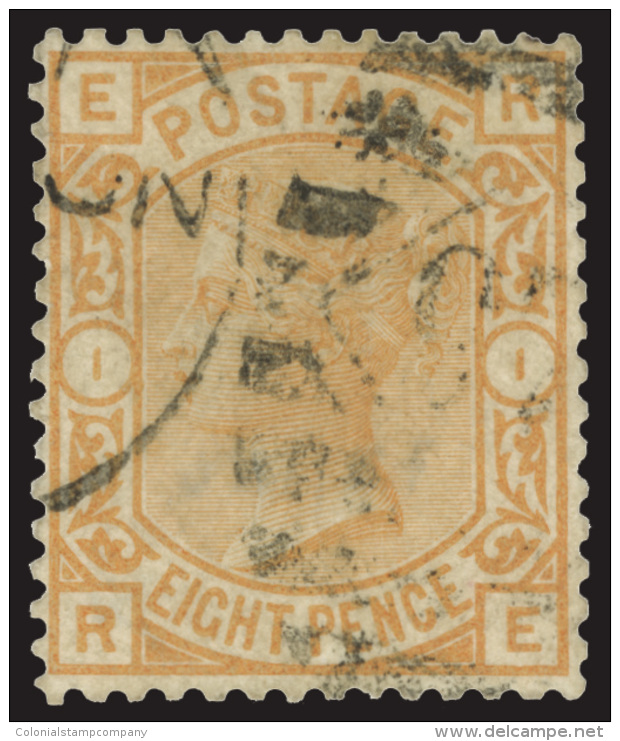 O        73 (156) 1876 8d Orange Q Victoria^, Plate 1, Wmkd Large Garter, Well Centered, Used, VF-S Scott Retail... - Usados