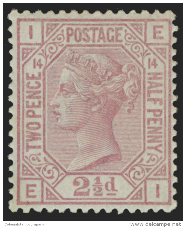 *        67 (141) 1879 2&frac12;d Rosy Mauve Q Victoria^, Plate 14, Wmkd Orb, Perf 14, OG, VLH, VF Scott Retail... - Neufs