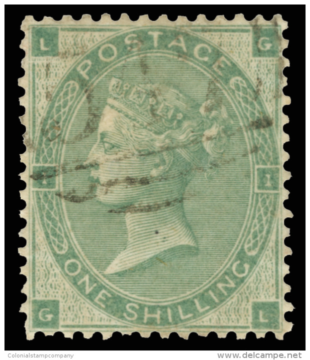 O        42 (90) 1862 1' Green Q Victoria^, Plate 1, Wmkd Emblems, Perf 14, Perfectly Centered, Lightly Canceled,... - Usados