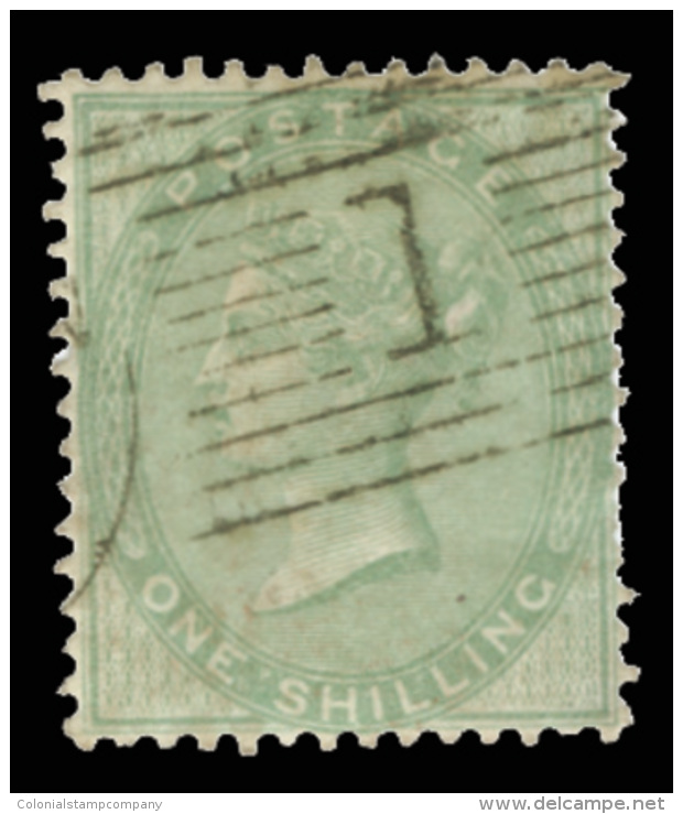 O        28a (73) 1856 1' Pale Green Q Victoria^, Wmkd Emblems, Perf 14, An Exceptional, Perfectly Centered,... - Oblitérés