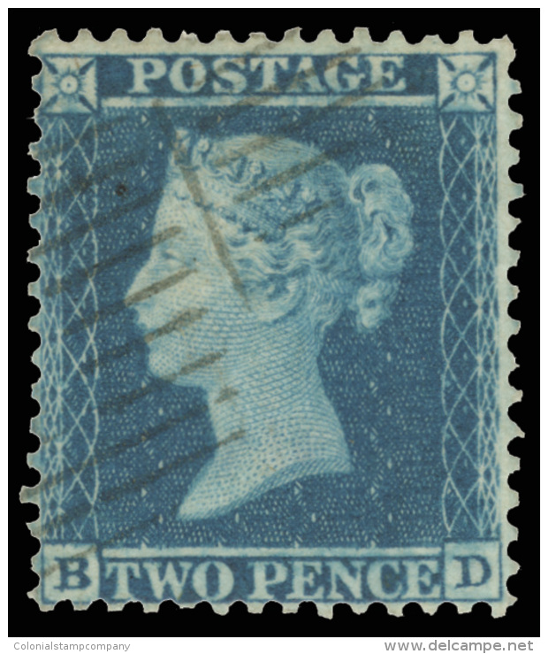 O        10 (19) 1854 2d Deep Blue Q Victoria^ On Paper More Or Less Blued, Plate 4, Wmkd Small Crown, Perf 16,... - Oblitérés