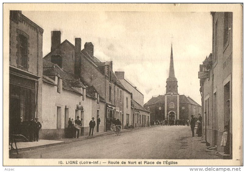 44  LIGNE - Route De Nord Et Place De L' Eglise - Ligné