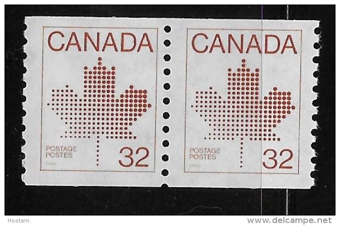 CANADA  1983, # 951   COIL STAMPS  0.32,   PAIR OF COILS MNH - Coil Stamps