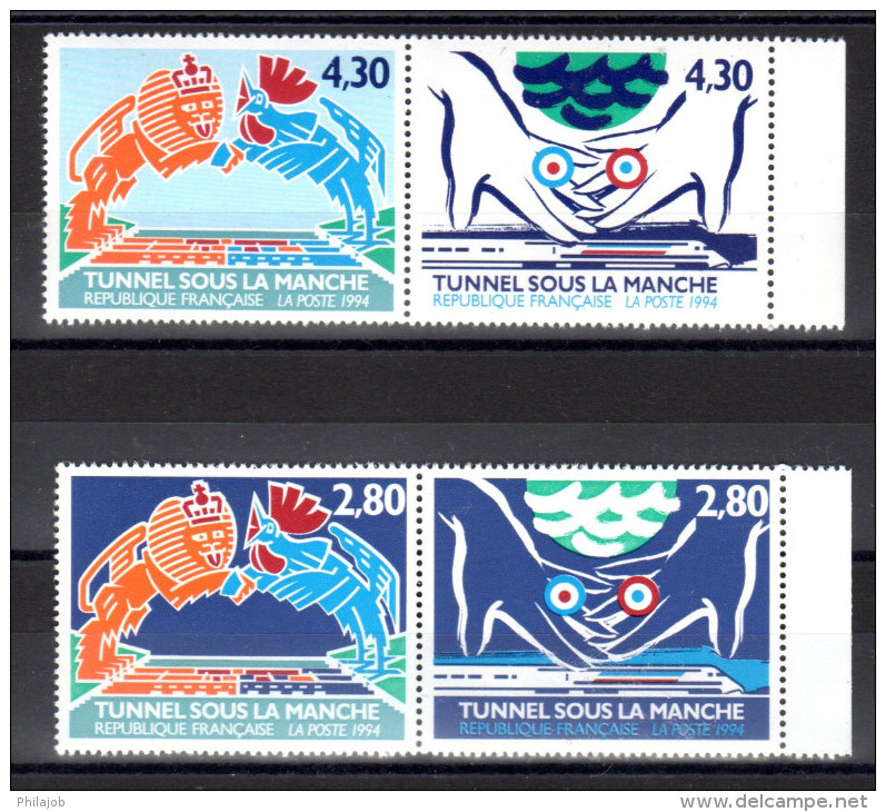 FRANCE GB 1994 : CONQUETE DE LA MANCHE THE CHANNEL CONQUEST Avec N° YT 2880 à 2883 Neufs ** MNH - Emissions Communes