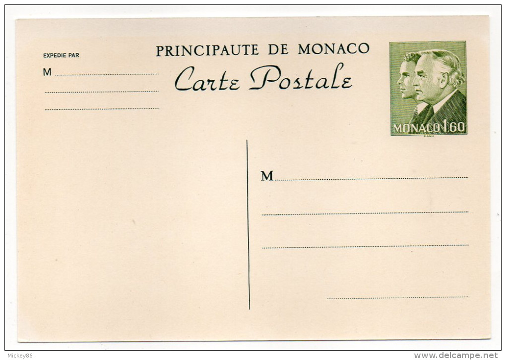 MONACO--Entier Postal - Carte Postale  1.60  --Neuf ......à Saisir - Entiers Postaux
