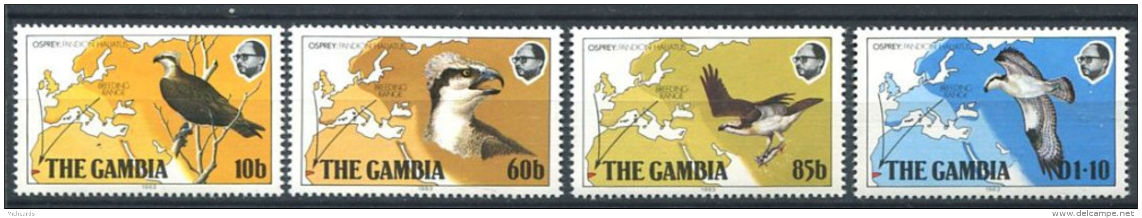 175 GAMBIE 1983 - Yvert 480/83 - Oiseau Rapace - Neuf ** (MNH) Sans Charniere - Gambia (1965-...)
