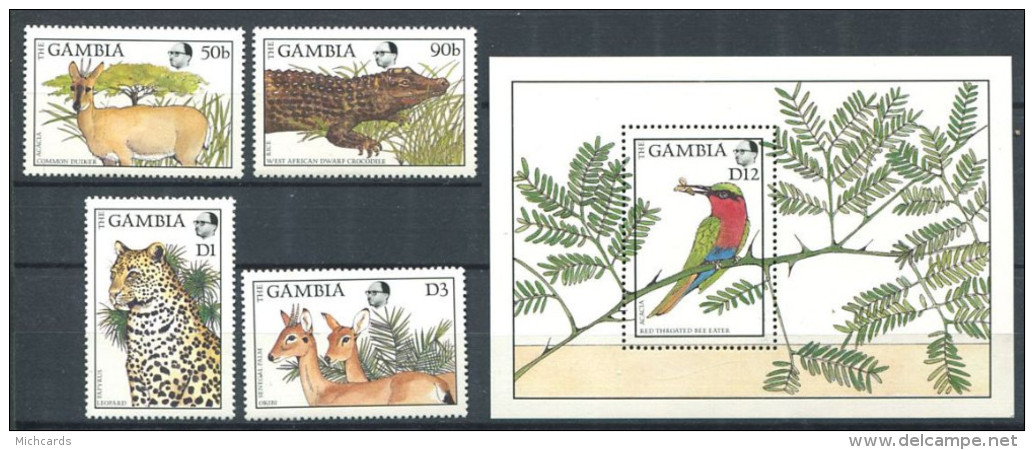 175 GAMBIE 1988 - Yvert 690/93 BF 43 - Oiseau - Neuf ** (MNH) Sans Charniere - Gambie (1965-...)