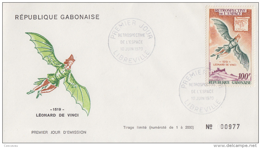 Enveloppe  FDC  1er  Jour   GABON    RETROSPECTIVE  DE  L´ ESPACE   1970 - Gabon (1960-...)