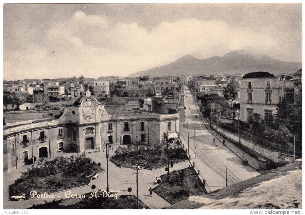 Portici, Corso A. Diaz. Cartolina Viaggiata Franc. Asportato - Portici