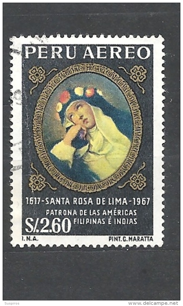 PERU    -  1967 Airmail - The 350th Anniversary Of The Death Of St. Rosa Of Lima, 1586-1617 Used - Peru