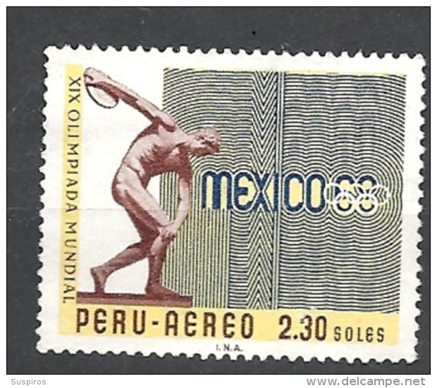 PERU    -  1968 Airmail - Olympic Games - Mexico City, Mexico 690 Hinged - Peru