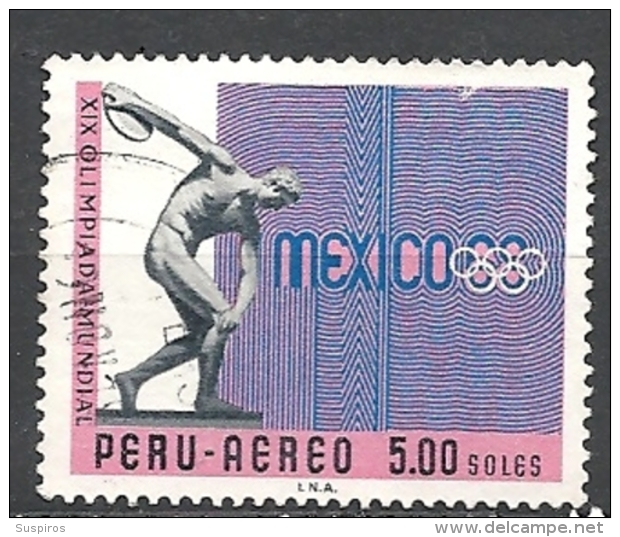 PERU    -  1968 Airmail - Olympic Games - Mexico City, Mexico 692 Hinged - Peru